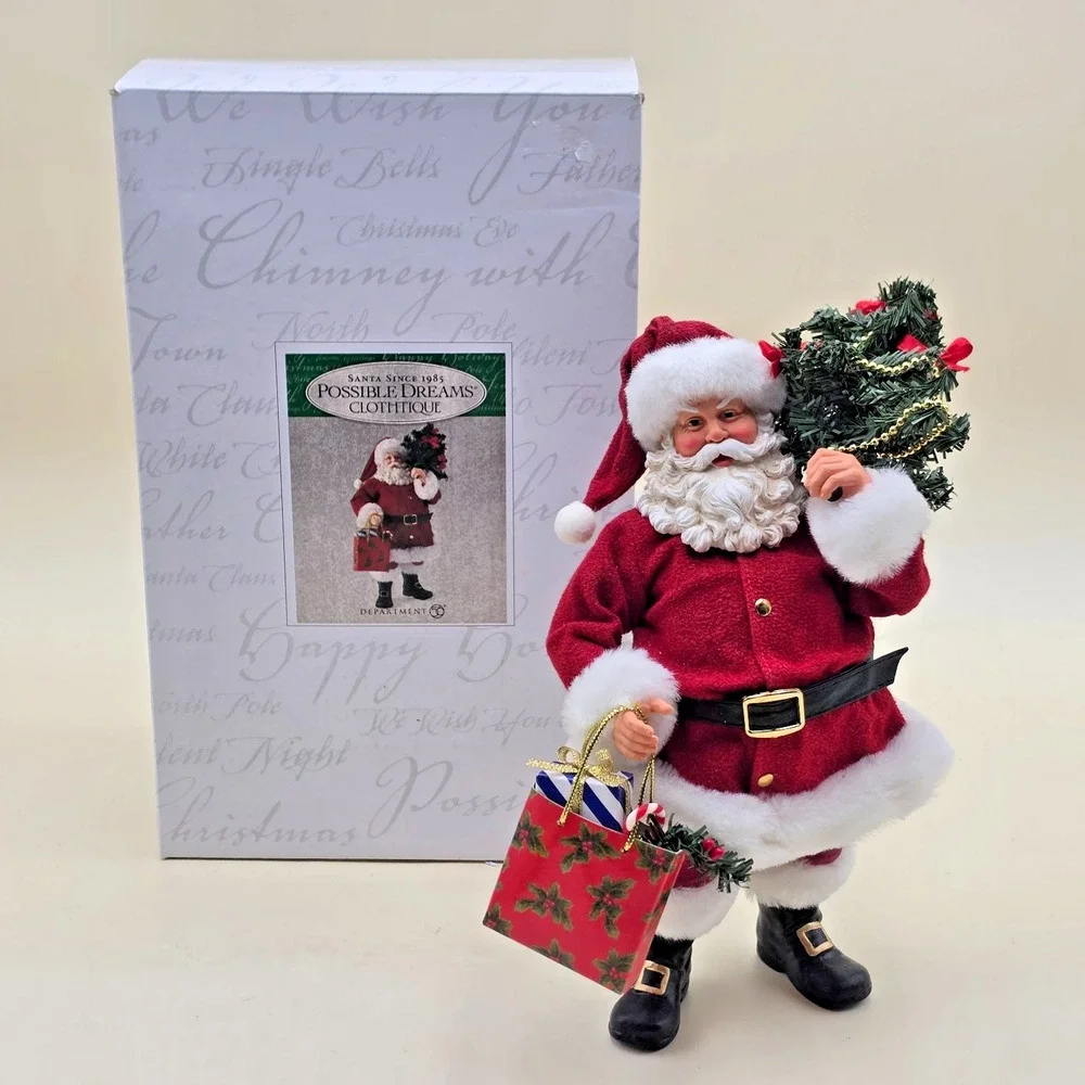 Dept 56 Possible Dreams Christmas Essentials 4025517D Santa Gift Bag Tree Boxed